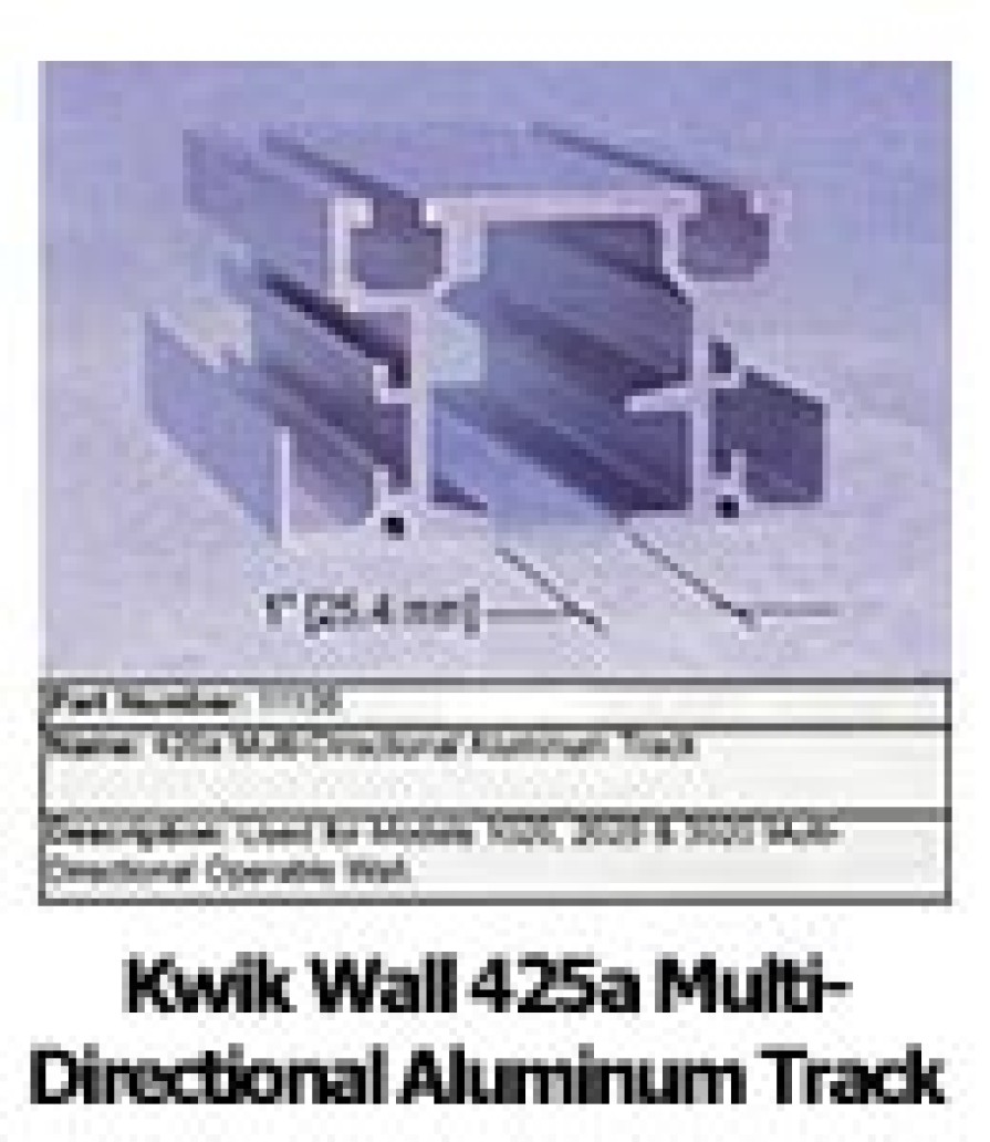 Kwik Wall 425a Multi-Directional Aluminum Track