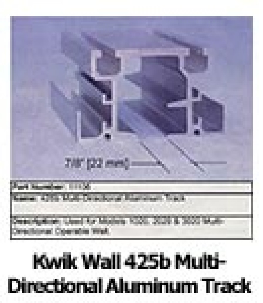 Kwik Wall 425b Multi-Directional Aluminum Track